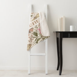 Botanisches Monogramm der modernen trendy Wildblum Sherpadecke