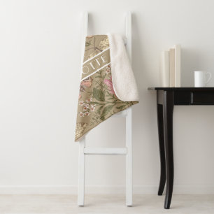 Botanisches Monogramm der modernen trendy Wildblum Sherpadecke