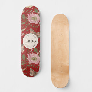 Botanisches Monogramm der modernen trendy Wildblum Skateboard