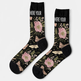 Botanisches Monogramm der modernen trendy Wildblum Socken