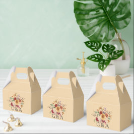 Botanisches Monogramm Fall Watercolor Geschenkschachtel