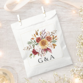 Botanisches Monogramm Fall Watercolor Geschenktütchen
