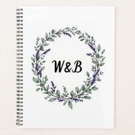 Botanisches Monogramm-Kranz-Notizbuch Planer