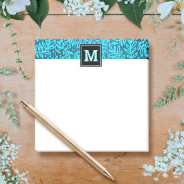 Botanisches Monogramm-Türkisblatt Post-it Klebezettel