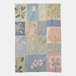 Botanisches Mosaik in Blüte Geschirrtuch
