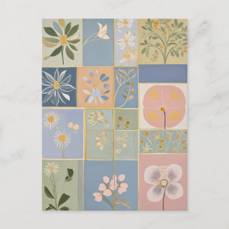Botanisches Mosaik in Blüte Postkarte