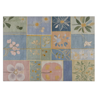 Botanisches Mosaik in Blüte Schneidebrett