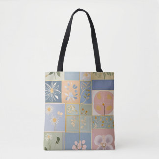 Botanisches Mosaik in Blüte Tasche
