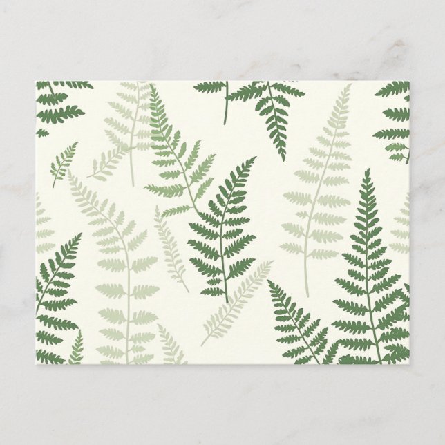 Botanisches Muster an eleganten grünen Fronten Postkarte (Vorderseite)