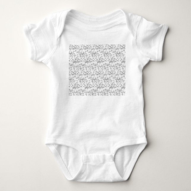 Botanisches Muster Baby Strampler (Vorderseite)