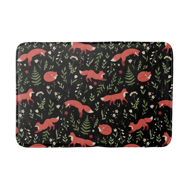Botanisches Muster-Bath-Mat Badematte (Vorderseite)