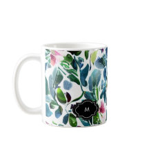 Botanisches Muster der Blume der Wasserfarbe mit M