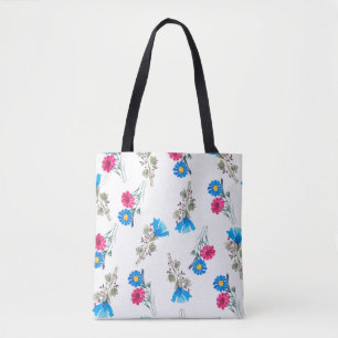 Botanisches Muster der hellrosa Quelle Tasche