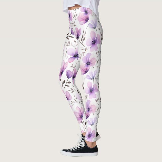 Botanisches Muster der Wasserfarbe Leggings (Links)