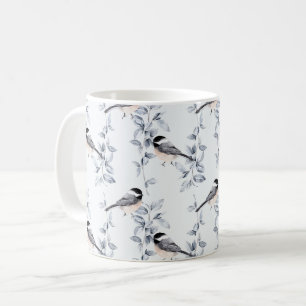 Botanisches Muster der Winterwasserfarbe Kaffeetasse