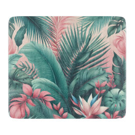 Botanisches Muster des tropischen Paradieses Schneidebrett