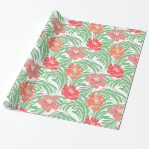 Botanisches Muster des tropischen Soiree-Wassers Geschenkpapier