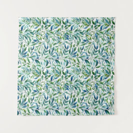 Botanisches Muster des Wasserfarbenleaf Wandteppich