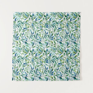 Botanisches Muster des Wasserfarbenleaf Wandteppich