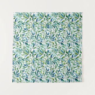 Botanisches Muster des Wasserfarbenleaf Wandteppich