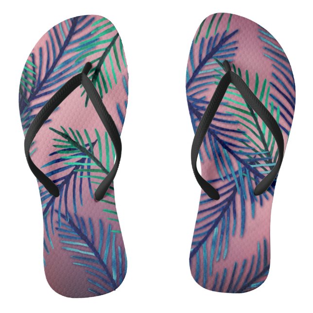 Botanisches Muster Flip Flops (Fußbett)