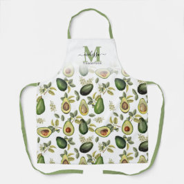 Botanisches Muster für Aquarellfarben Mit Monogram Schürze