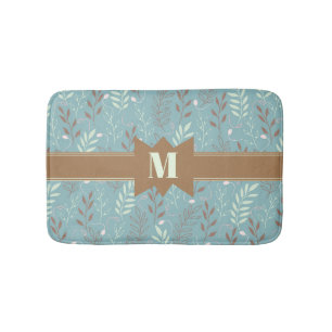 Botanisches Muster für Chic Monogram Badematte