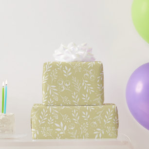Botanisches Muster Gelbwrapping Paper Rolle Geschenkpapier