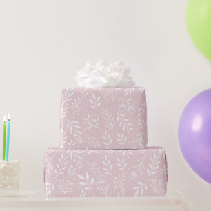 Botanisches Muster hellrosa Wrapping Paper Roll Geschenkpapier