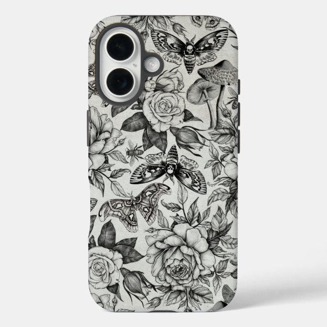 Botanisches Muster iPhone 16 Hülle (Rückseite)