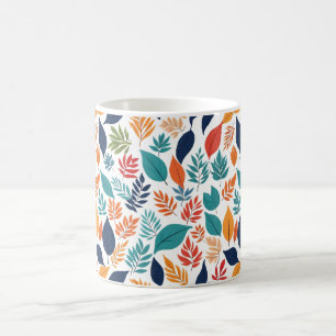 Botanisches Muster mit tropischen Blätter auf Weiß Kaffeetasse