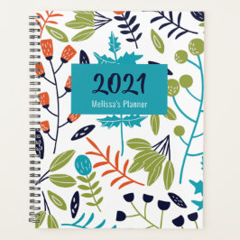 Botanisches Muster Moderne florale Personalisiert Planer