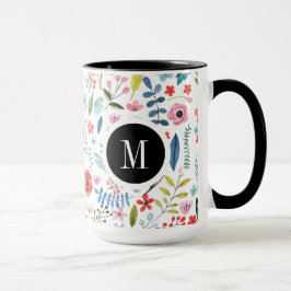 Botanisches Muster Niedliche, farbenfrohe Blätter  Tasse