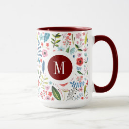 Botanisches Muster, Niedliche, farbenfrohe Blätter Tasse