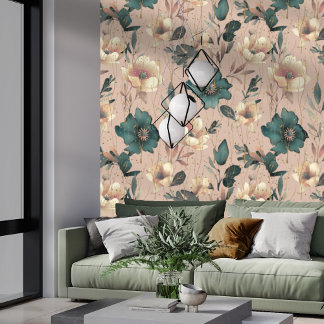 Botanisches Muster Tan Tapete