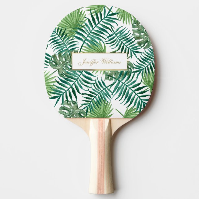 Botanisches Muster tropischer Blätter. Tischtennis Schläger (Vorderseite)