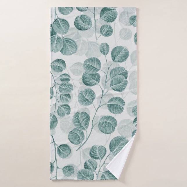 Botanisches nahtloses Muster mit Vintager Grafik Badehandtuch (Badehandtuch)