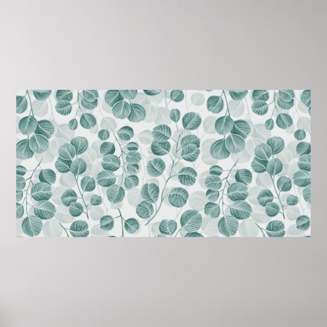 Botanisches nahtloses Muster mit Vintager Grafik Poster (Vorne)