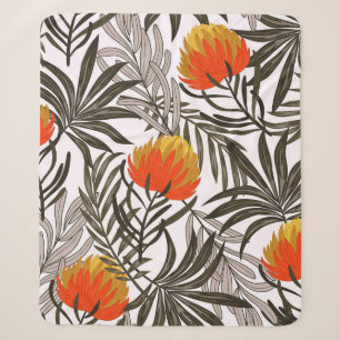 Botanisches nahtloses tropisches Muster mit heller Sherpadecke