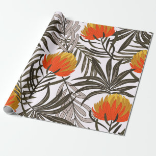 Botanisches nahtloses tropisches Muster mit leucht Geschenkpapier