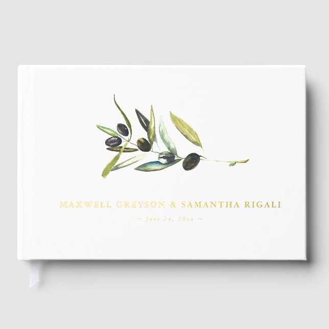 Botanisches Olivenöl: Hochzeitstorte Gästebuch (Vorderseite)