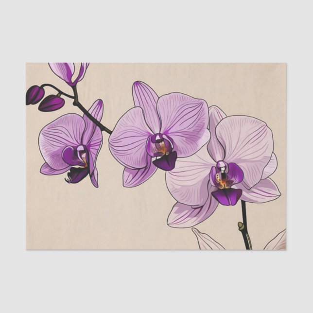 Botanisches Orchid Seidenpapier (Vorderseite)