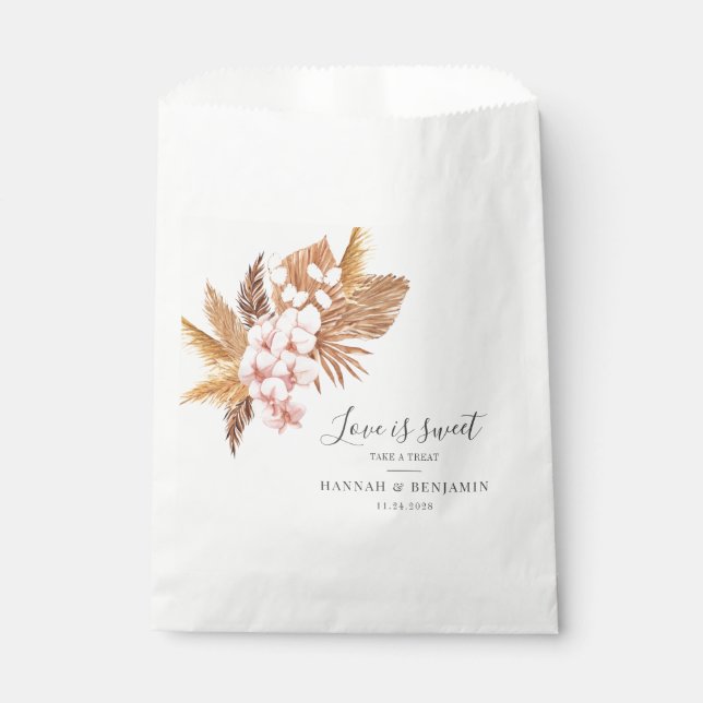 Botanisches Pampas Grass Hochzeit Vielen Dank Geschenktütchen (Vorderseite)