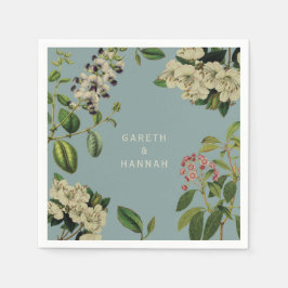 BOTANISCHES PAPIER NAPKIN-DUCK EISBLAU SERVIETTE