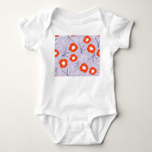 Botanisches Pastellrosa: Blumenmuster Baby Strampler