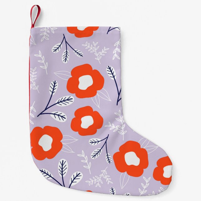 Botanisches Pastellrosa: Blumenmuster Kleiner Weihnachtsstrumpf (Vorderseite)