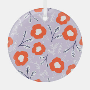 Botanisches Pastellrosa: Blumenmuster Ornament Aus Glas