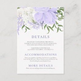 Botanisches Periwinkle Wasserfarbenhochzeit Begleitkarte