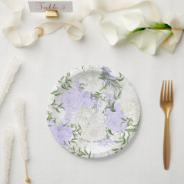 Botanisches Periwinkle Wasserfarbenhochzeit Pappteller