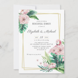 Botanisches Pink Flamingo Probe Abendessen Einladung